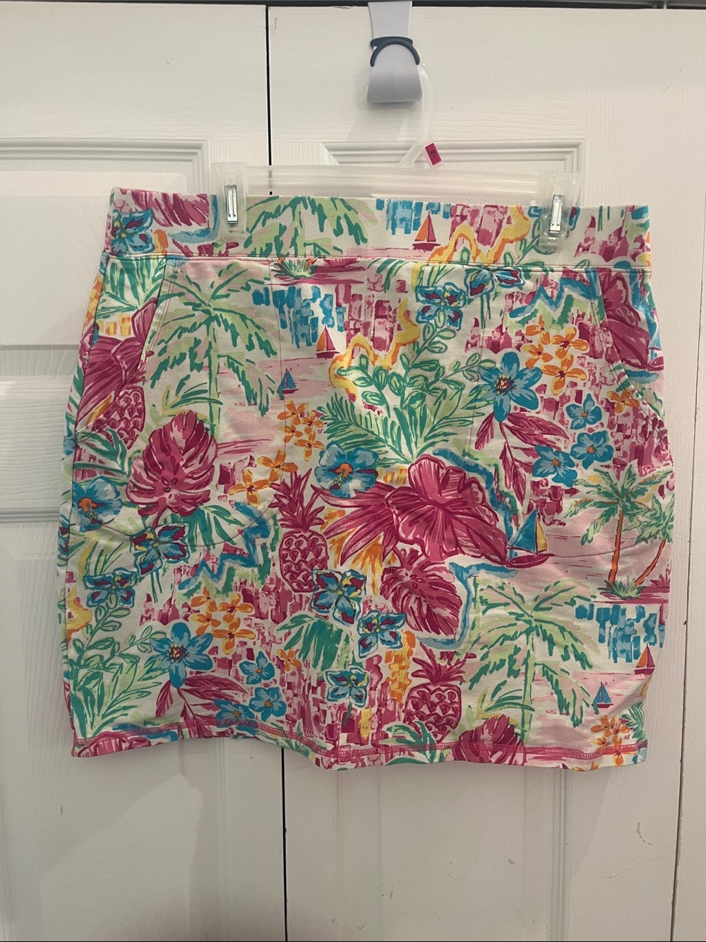 Belle by Kim Gravel Tropical Floral Mini Skort - Pink, Teal & Yellow